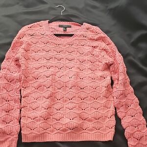 Forever 21 Pink Open-Knit Sweater